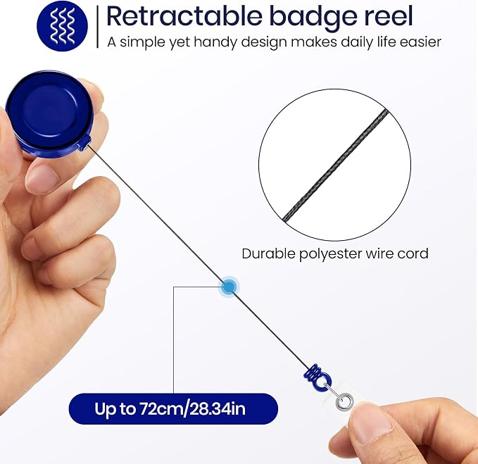 Zonon 30 Pcs Retractable Badge Reel Clips ID Card Holder Reel - Image 6