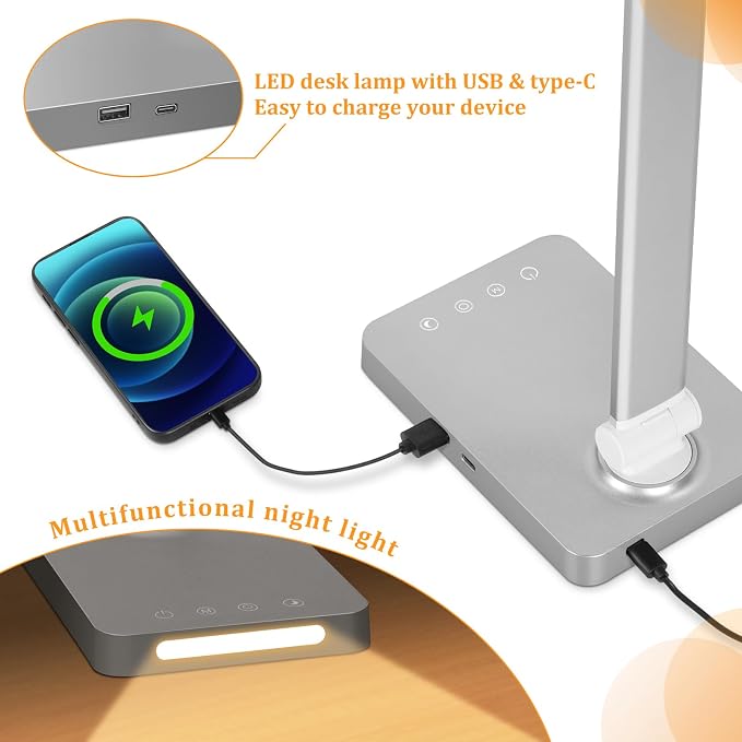 Dott Arts LED Desk Lamp with USB Ports, Touch Desk Lamps - Image 4