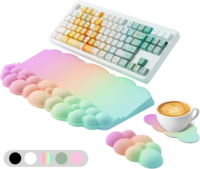 Ergonomic Wrist Rest for Keyboard, Soft Memory Foam Cloud Keyboard Stand Pad by Lomil