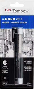 Tombow 57317 Mono Zero Eraser Value Pack, Rectangle 2.5mm. Precision Tip by Tombow