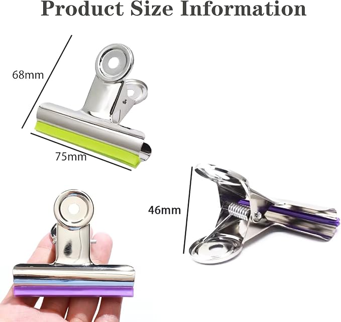 3 Inch Extra Large Bulldog Clips Covered - Image 2