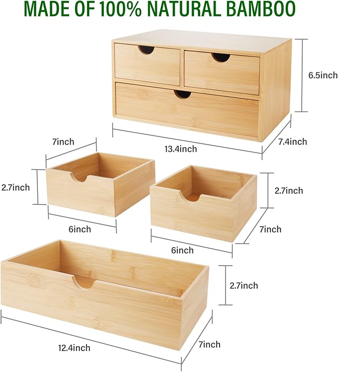 Charmewooden Bamboo Desk Organizer - Image 2