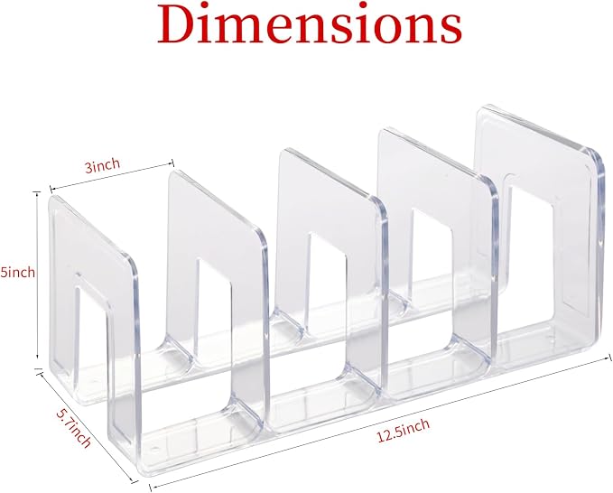 4 Pack Clear Acrylic File Sorter, Sturdy Desktop Book Folder Organizer - Image 2