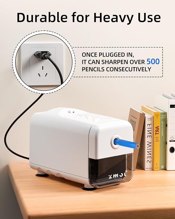 Zmol Electric Pencil Sharpener, Heavy Duty Classroom Pencil Sharpeners - Image 5
