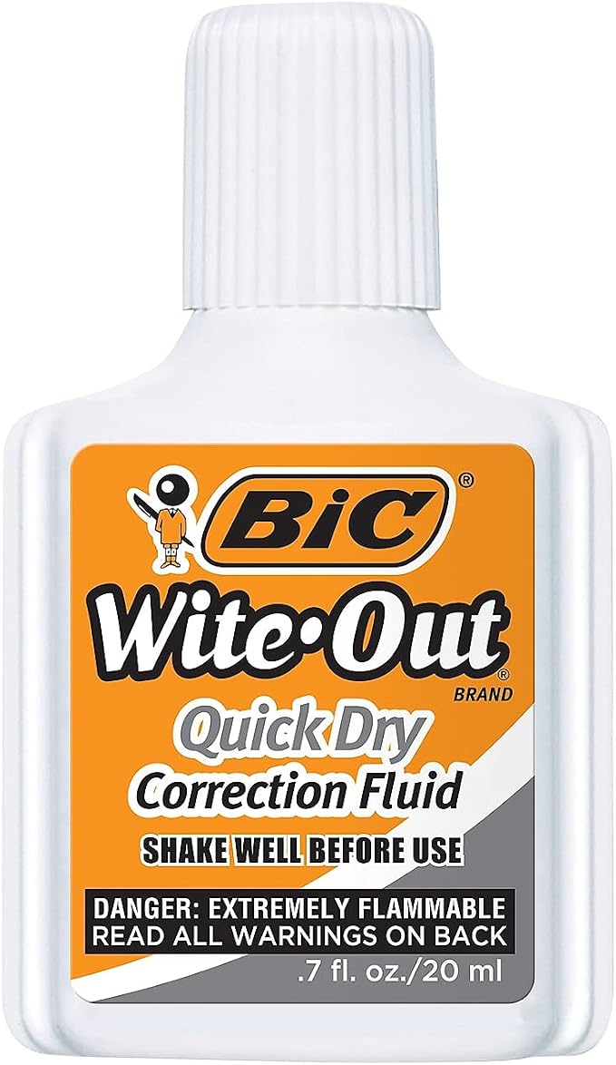 BIC Wite-Out Quick Dry Correction Fluid, 20 mL, Goes On Easy - Image 3