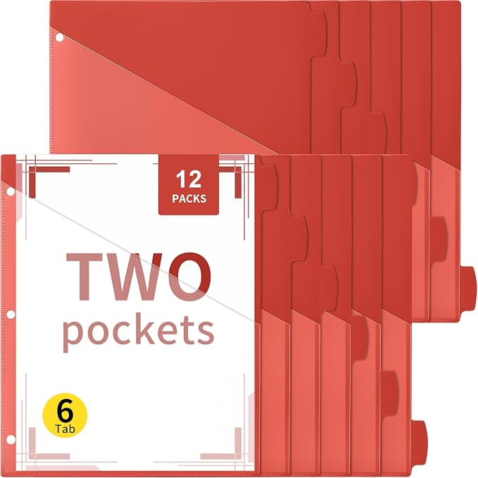 Epakh 12 Pcs Binder Dividers for 3 Rings Binders Index Dividers by Epakh