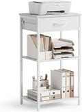 Printer Stand with Fabric Drawer, 3-Tier Industrial Sturdy Under Desk Printer by Unknown