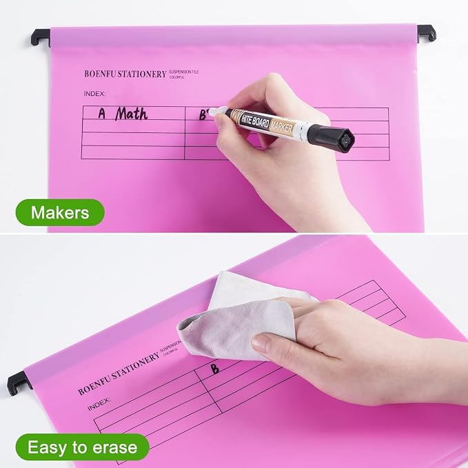 24-Pack Plastic Hanging File Folders Letter Size Expandable | Sturdy Document - Image 6