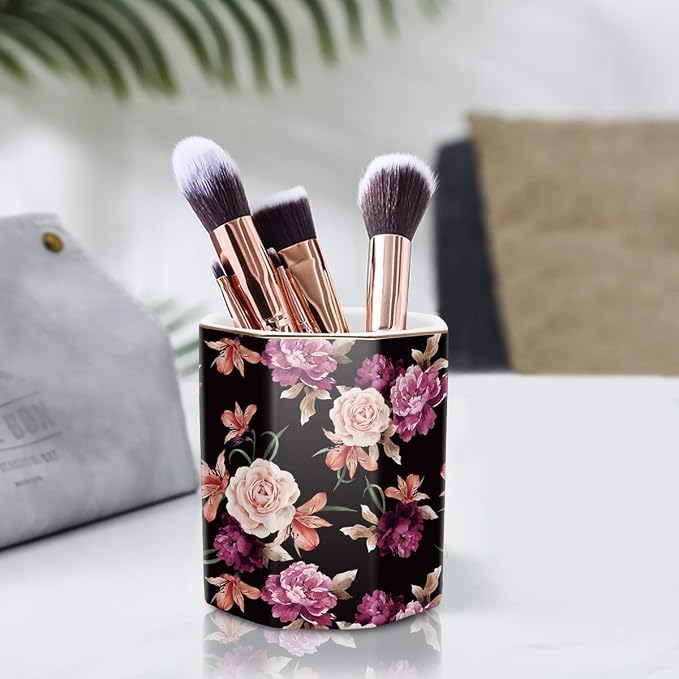 Pen Holder, Pencil Holder for Desk Floral Pattern Pencil Cup for Girls Kids - Image 5