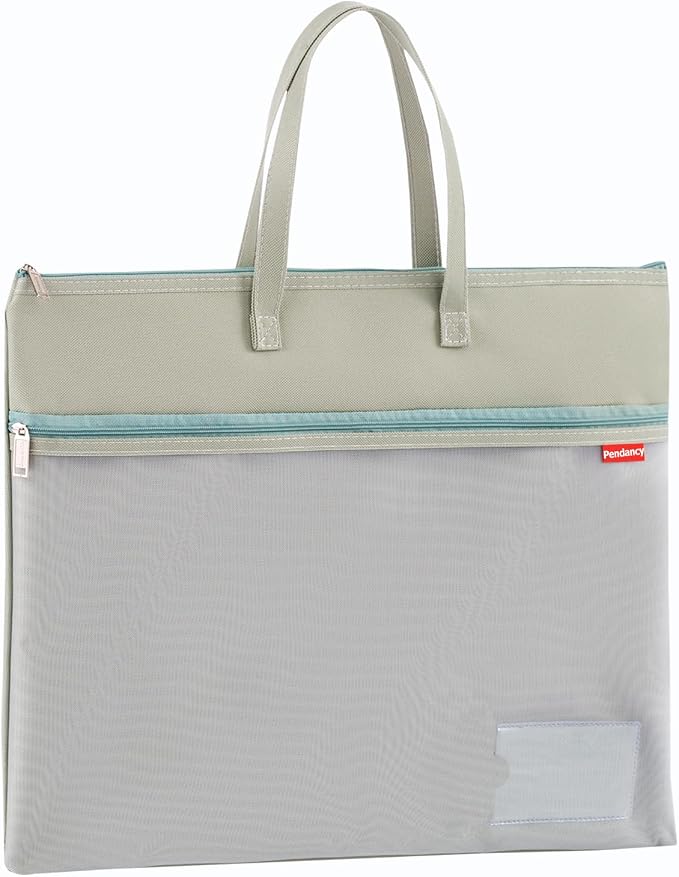 Pendancy Mesh Zipper Pouch A4 Size, Large Double Pocket Waterproof File Bag - Image 9