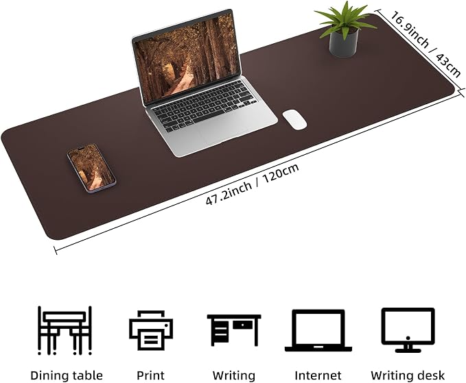 AFIING Leather Desk Pad Protector, Large Desk Mat - Image 3