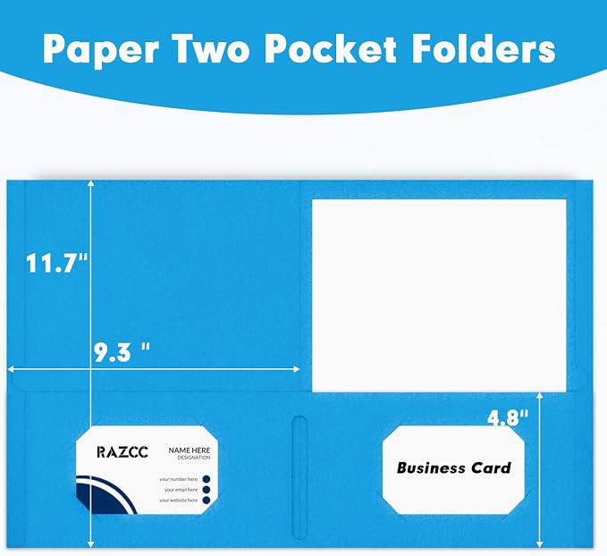 Two Pocket Folders, RAZCC 50 Pack 2 Pocket Folders Fit Letter Size Paper - Image 2