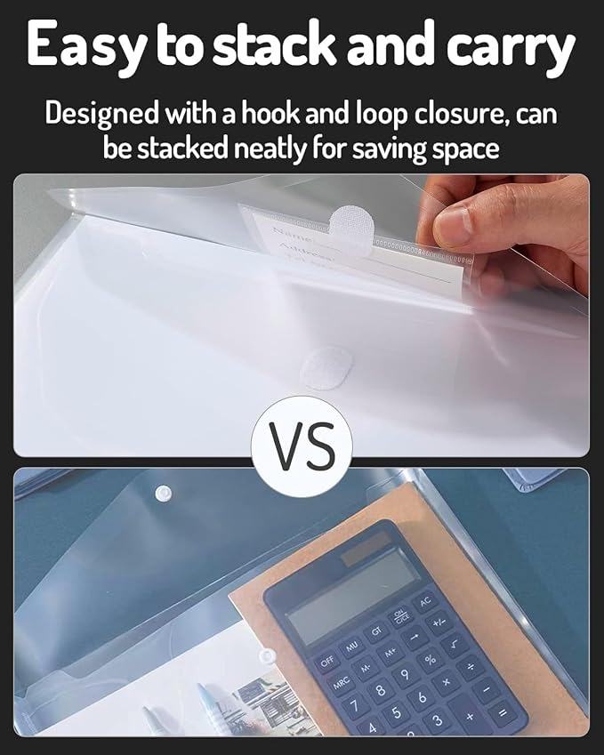 Forvencer Binder Pocket, 48 Pack Super Heavyweight Poly Binder Plastic Pocket - Image 6