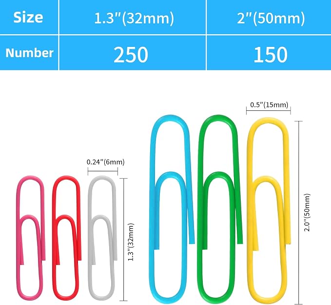 Paper Clips, Rust Proof, Jumbo & Small Paperclips, Storage Box Included - Image 3