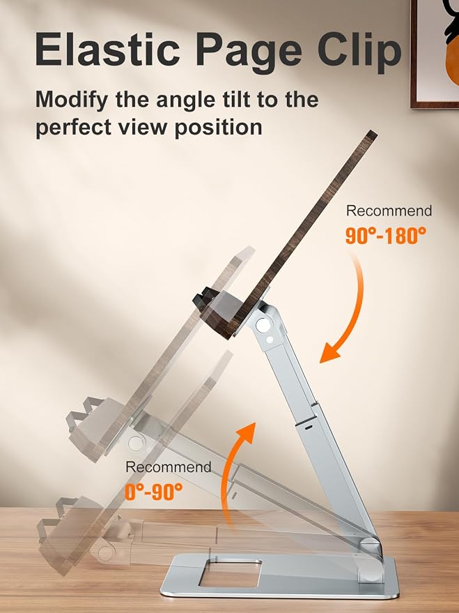 Tounee Book Stand for Reading, Telescopic Book Holder, Adjustable Height Pull - Image 3