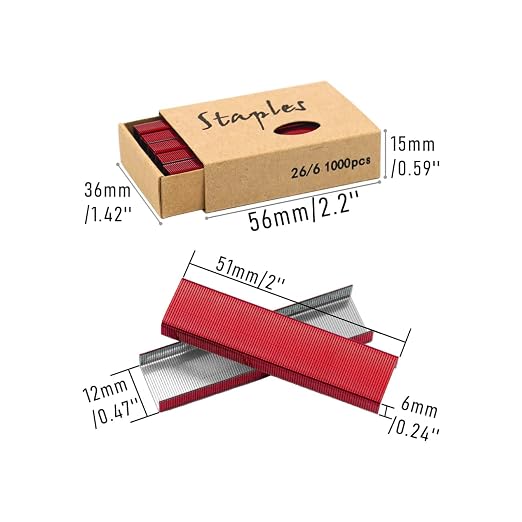 Colorful 26/6 Standard Staple Set 12mm Width 1000/Box 8 Boxes/Pack 8000 Count - Image 3