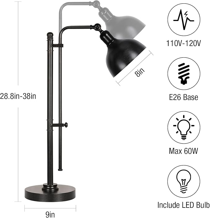 PARTPHONER Industrial Adjustable Desk Lamp - Image 2