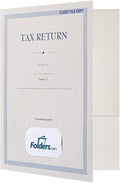 LUXPaper 9" x 12" Tax Return Folders | Two Pocket | Front Card Slit | Natural | by LUXPaper