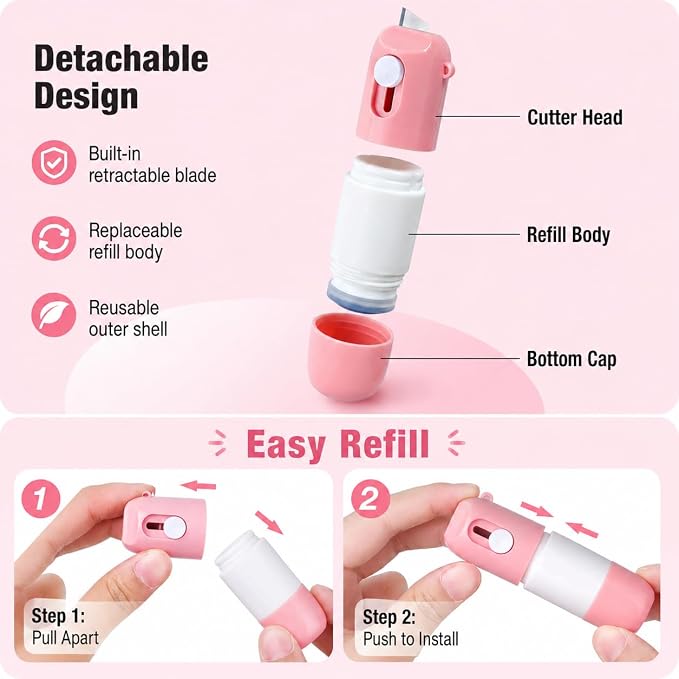 2-in-1 Box Cutter Thermal Paper Eraser, 2026 New Thermal Paper Privacy Wipe Box - Image 4