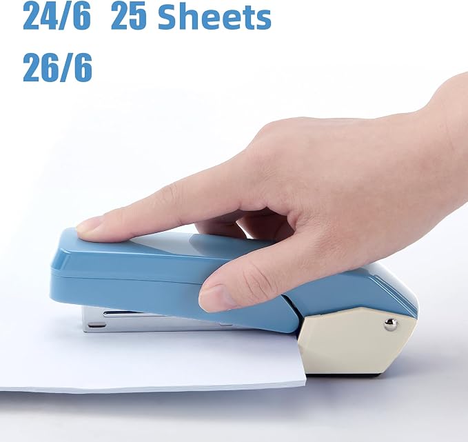 Deli/EZWORK Swing-Arm Swivel Stapler, 25 Sheets Capacity, 360 Degree Rotate - Image 4