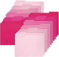 Whaline 24 Pack Hot Pink File Folders Letter Size 6 Colors Gradient Pink File by Whaline