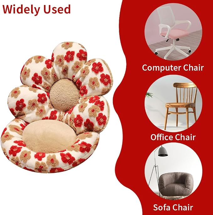 Flower Chair Cushion with Backrest Comfortable Office Chair Pad Student - Image 3