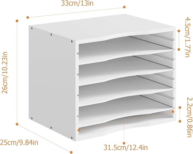 Bamjoy Bamboo 5 Tier Desktop Organizer, Paper Organizer Mail Sorter, File - Image 3