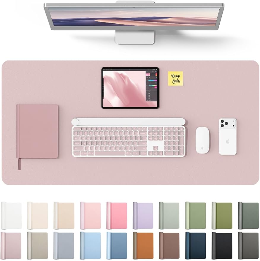 YSAGi Leather Desk Protector, Office Mat, Large Mouse Mat, Non-Slip PU Leather by YSAGi