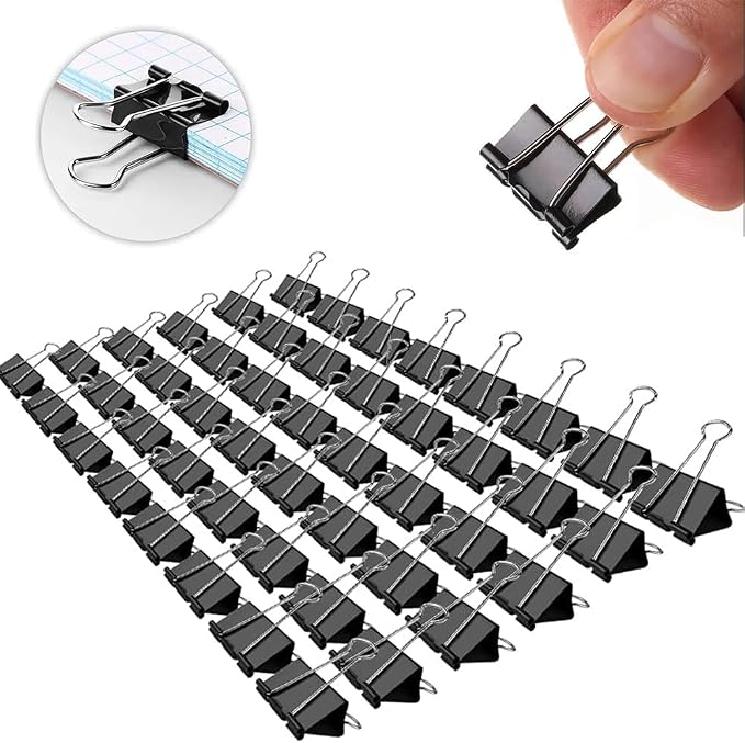 Small Binder Clips, 144 Pack, 3/4 Inch, 0.75 Inch, Standard 19mm, Metal Paper by honsing