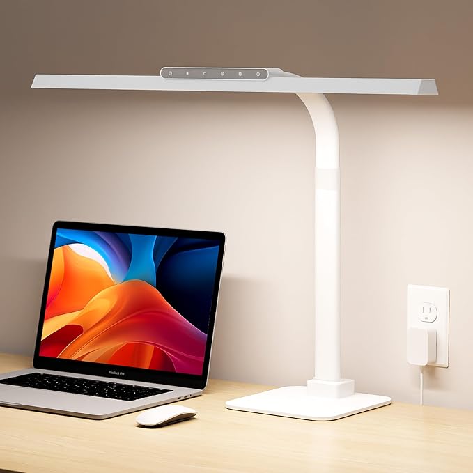 24W Clamp on Desk Lamp for Home Office, Touch Control Light by SEOUFRDZ