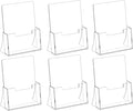 Acrylic Brochure Holder 6 x 9 Inch, 6 Pack Clear Acrylic Flyer Holder, Pamphlet by SUNQEBO