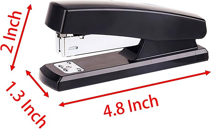 Desktop Staples, 4.8 Inch Labor Saving Black Stapler - Image 3