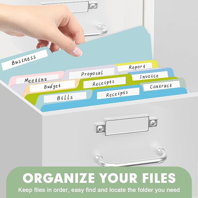 File Folder, RAZCC 100 Pack Colored File Folders, 1/3 Cut Tab File Folder - Image 7