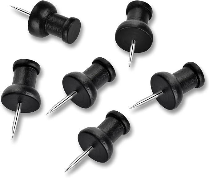 40Pcs Wood Push Pins, Decorative Thumb Tacks, Wooden Pins and Tacks, Cork Board - Image 3