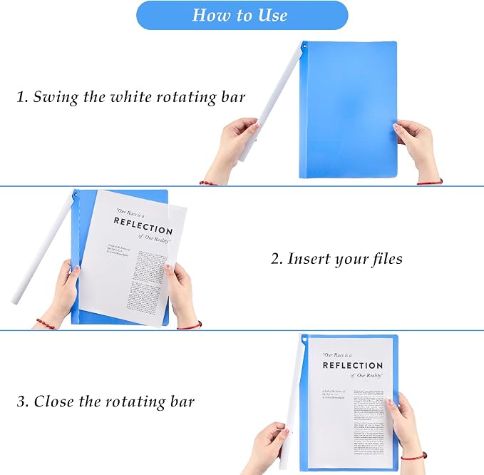 Clear Report Covers with Swing Clip, 5 Pack, 30 Sheet Capacity A4 Size File - Image 3
