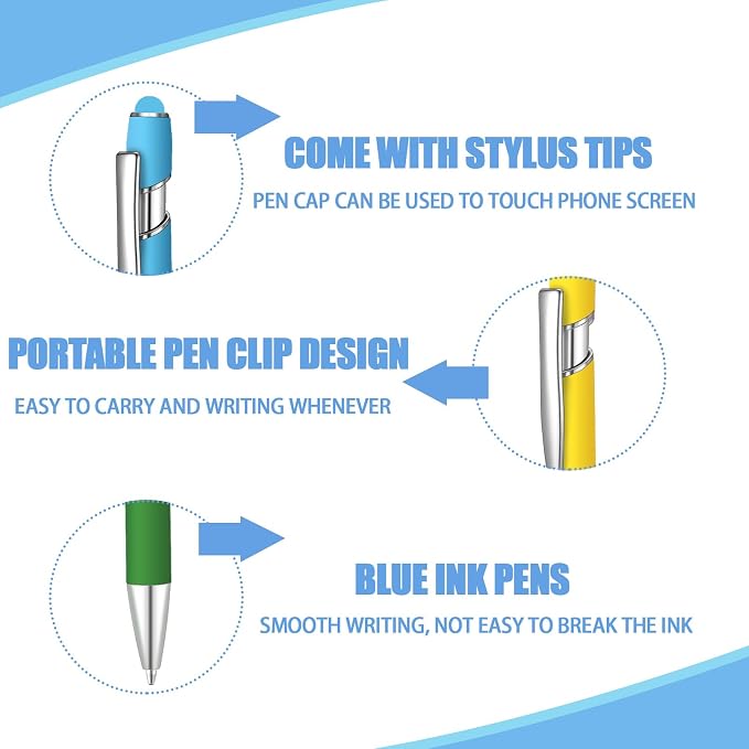 6 Pcs Blue Ink Ballpoint Pen - Image 3