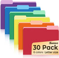 SUNEE File Folders, 30 Pack Manilla Folders 8.5 x 11, Colored File Folders Home by SUNEE