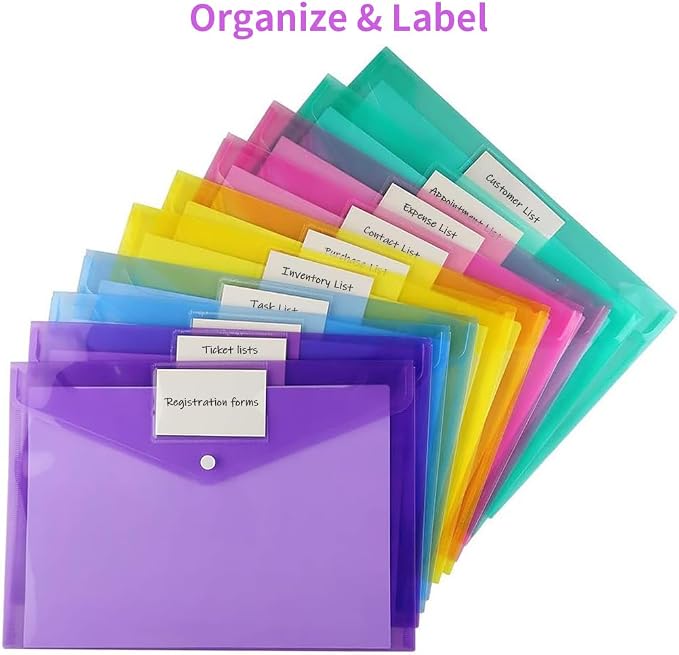 Sooez 12 Pack Folders Plastic Envelopes - Image 3