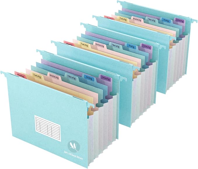 Expanding Hanging File Folders for Filing Cabinet, 7 Accordion Pockets Filing by Tbay