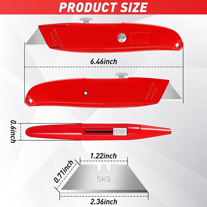 DIYSELF 4 Pack Box Cutter, Utility Knife, - Image 6
