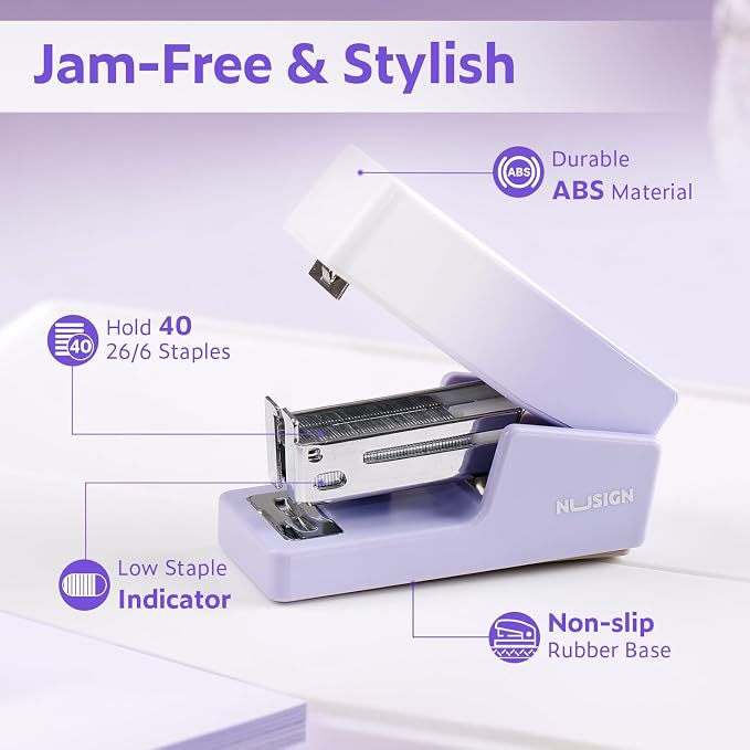 NUSIGN Mini Stapler with 830 Staples, Small Cute Desk Staplers, 25 Sheet - Image 4