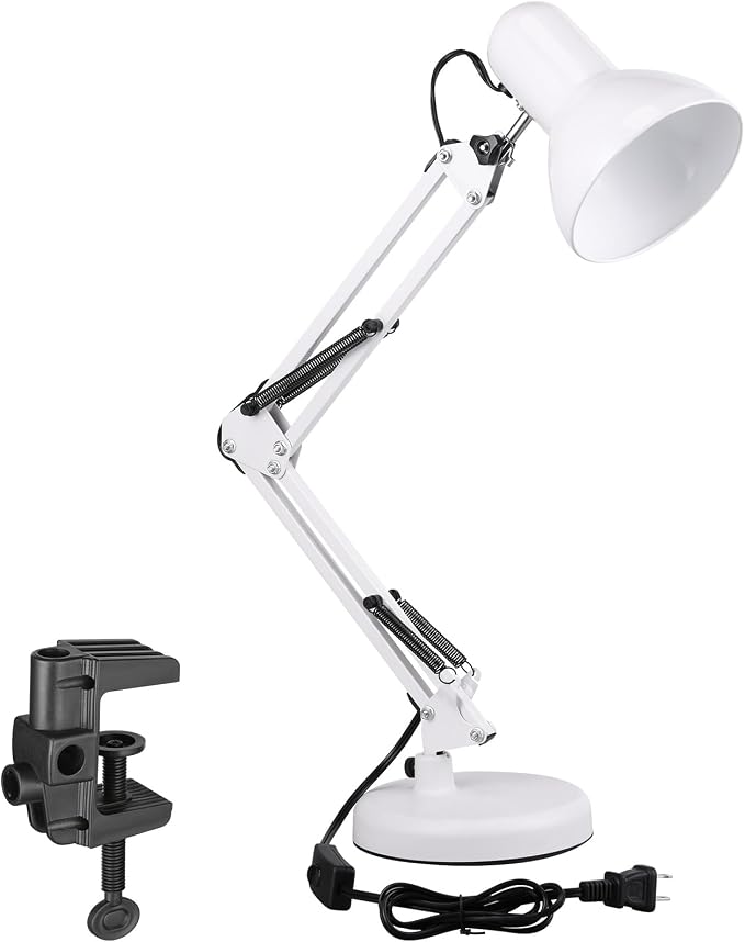 TORCHSTAR Metal Desk Lamp, Adjustable Swing Arm, by TORCHSTAR