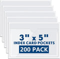 Outus 200 Pack 3 x 5 Inches Self Adhesive Label Pockets Bulk Plastic Labels by Outus