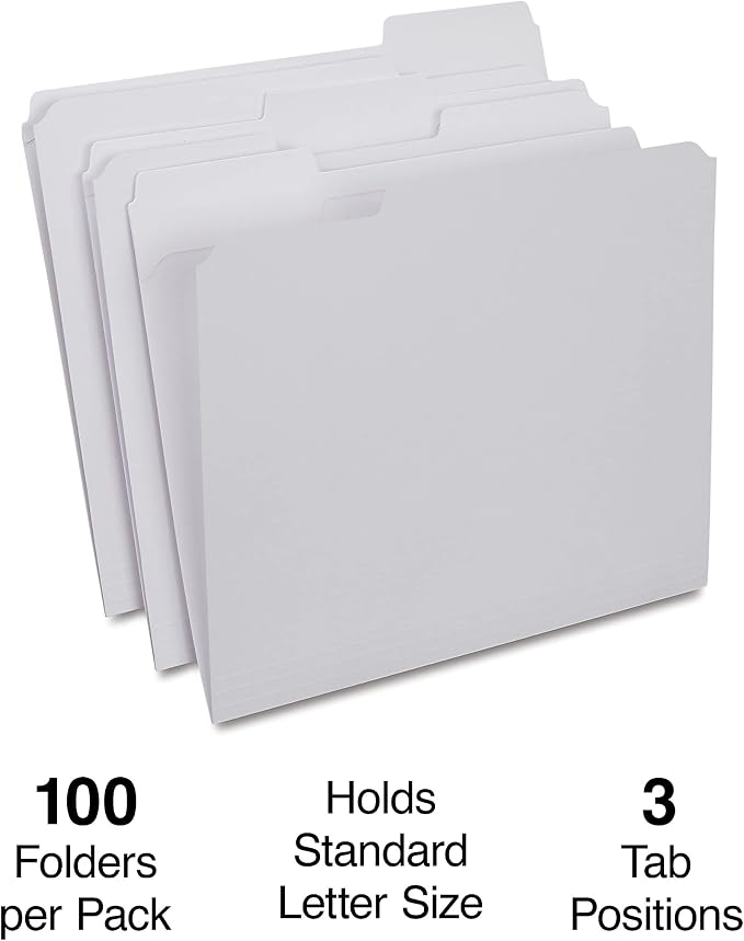 Staples File Folder, Letter Size, Reinforced 3‑Tab Design - Image 2
