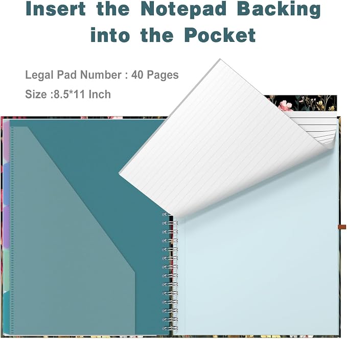 Hongri Clipboard Folio with Refillable Lined Notepad, 8.5 x 11 Folders with - Image 5