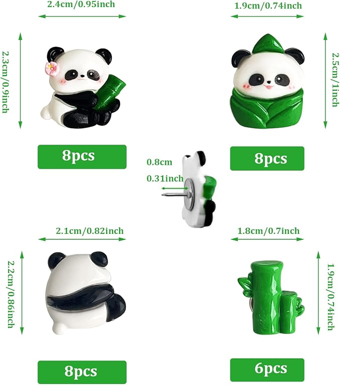 Cute Panda Push Pins - Image 3