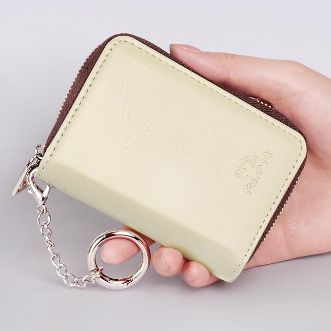 FurArt Zipper Wallet Women, RFID Blocking Credit Card Wallet, Business Card - Image 4