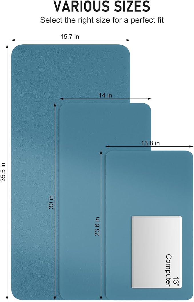 Desk Pad, 23.6" x 13.8" PU Leather Non-Slip Desk Mat Large Mouse Pad - Image 6