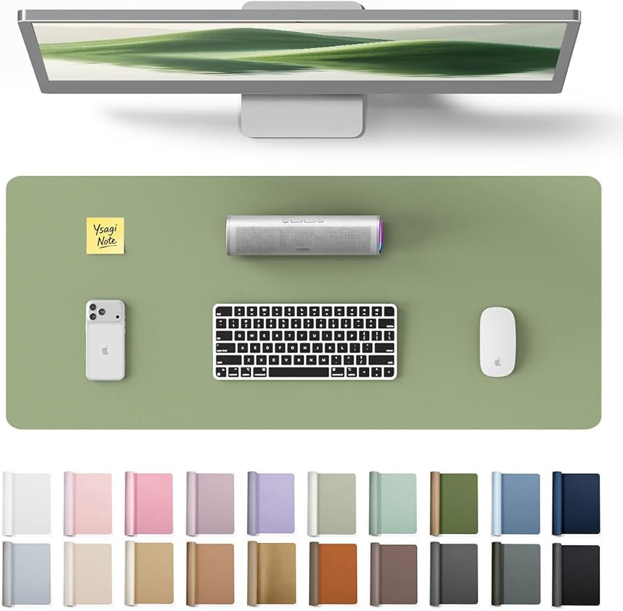YSAGi PU Leather Desk Pad Protector – Non-Slip Waterproof Desk Mat by YSAGi