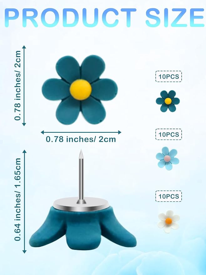 Cute Flower Push Pins, Map Pins Offices Schools Supplies - Image 2
